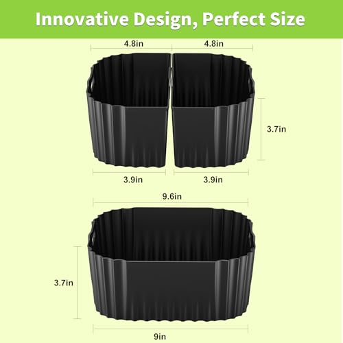 Reusable Square Air Fryer Silicone Liners 3-Pack for 8QT-10QT Air Fryers