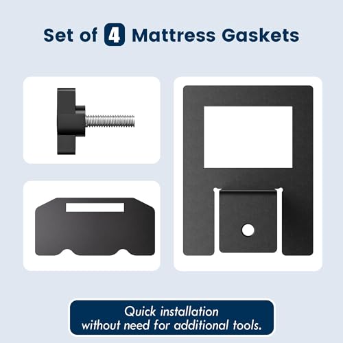 Adjustable Non-Slip Mattress Retainer Bars for Bed Frame - Heavy Duty 4-Pack