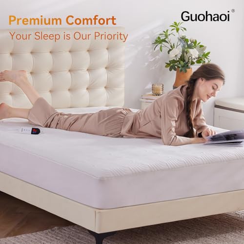 Guohaoi Electric Heated Mattress Pad Twin 39x75 with 6 Heat Settings & Timer