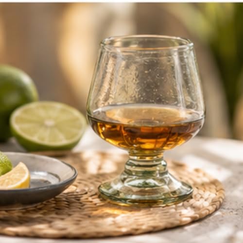 4oz Hand Blown Mexican Snifter Glass for Tequila, Mezcal, Whiskey & Cordials