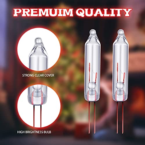 Mudder 100 Pcs Xmas Replacement Bulbs 2.5V Clear – Ultra-Bright Incandescent