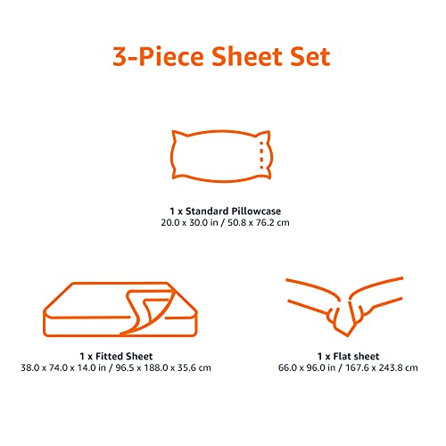 Amazon Basics Kids Soft Microfiber 3-Piece Twin Sheet Set, Navy Galaxy