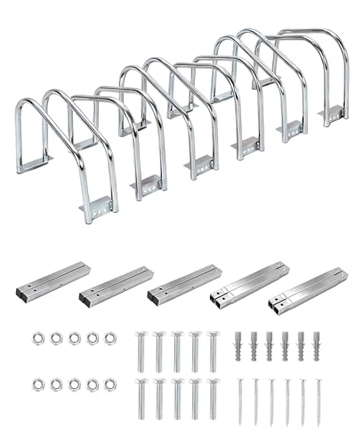 6-Bike Freestanding Floor Stand - Heavy Duty Adjustable Garage Bike Rack
