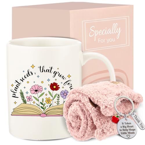 DHQH Teacher Appreciation Gift Set with 11oz Coffee Mug, Keychain & Socks - Teacher Box-Seta