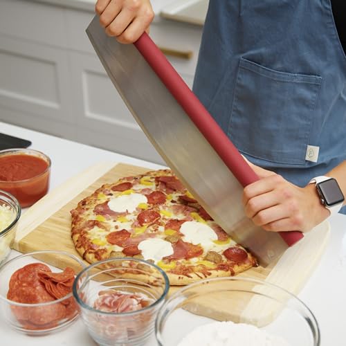 Old Stone Pizza Cutter Rocker Blade with Comfort Grip Handle, 18-Inch