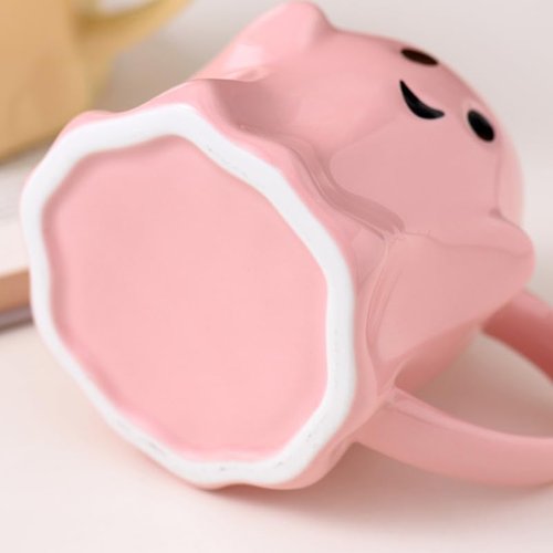Halloween Mug Novelty Ghost Mug 3D Cute Ceramic Coffee Cup Perfect for Halloween Decor and Christmas Birthday White Elephant Gifts for Coffee Milk Tea Lover (Pink)