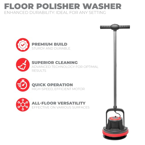 10-Inch Commercial Floor Polisher and Buffer Machine with 39ft Cord