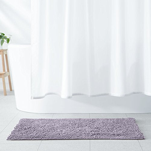 Non-Slip Microfiber Shag Bathroom Rug, Absorbent Plush Mat, 21" x 34"