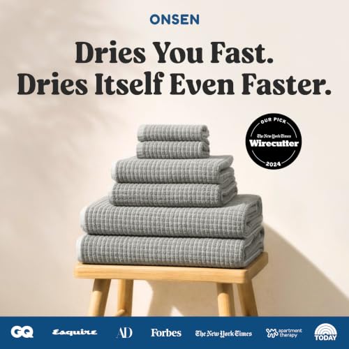 Sculpted Terry Bath Towels, 100% American Cotton, Quick-Dry Set (2 Pack)