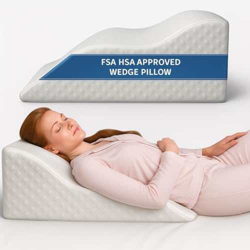 Memory Foam Wedge Pillow - 19-Degree Incline for Sleep, Snoring & Recovery