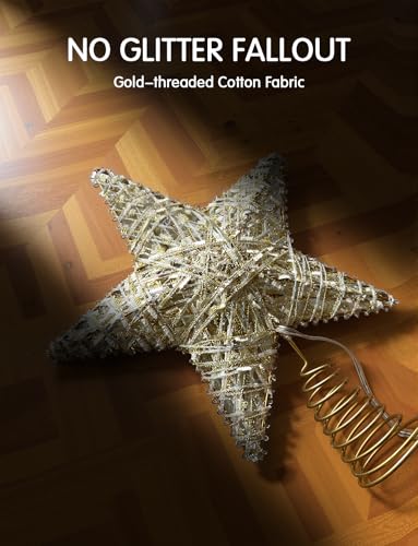 Weiwangvv Star Christmas Tree Topper 9” RGB LED – Gold, App/Remote Control, USB