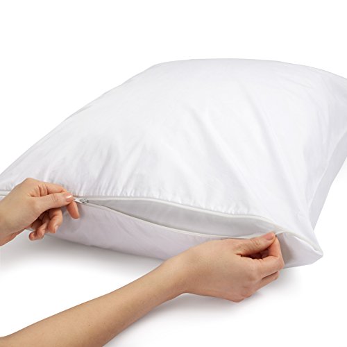 100% Cotton Hypoallergenic Body Pillow Cover with Zipper - 21 x 55 Inches, White