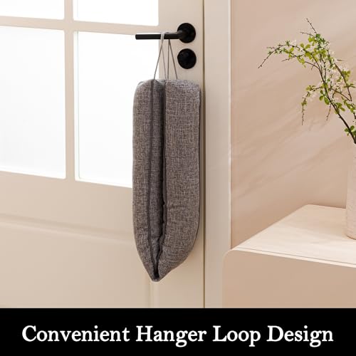 Weighted Linen Door Draft Stopper - 38 Inch Removable Washable Cover