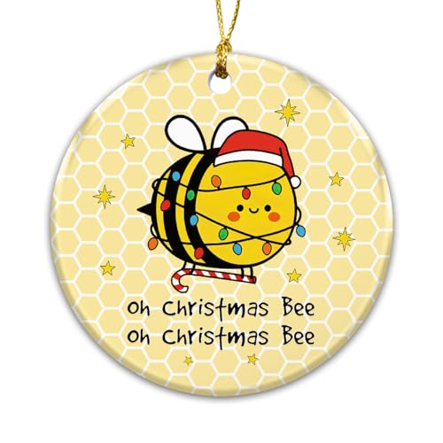 Bee Christmas Ornament - Funny Beekeeper Honey Lover Gift, Save The Bees Decor