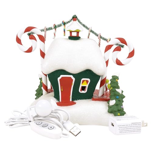 Lighted Who-Ville Candy Cane Twisters Porcelain Christmas Village Building