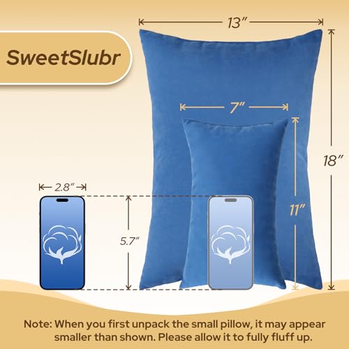 Mini Neck Travel Pillows - 2-Pack Portable Microfiber 7"x11"