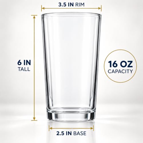 Set of 10 Clear 16oz Stackable Drinking Glasses - Home Essentials & Beyond
