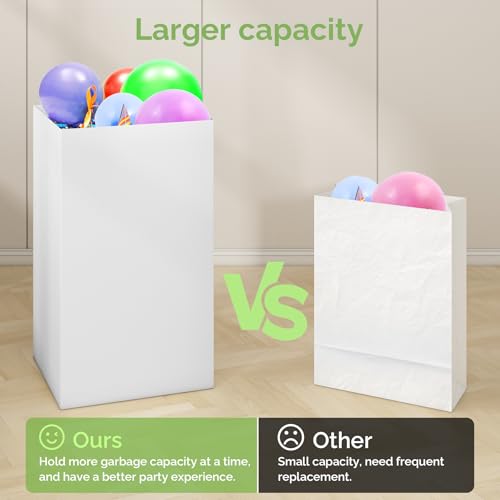 13 Gallon Disposable Trash Cans for Parties - 4 Pack Collapsible Cardboard