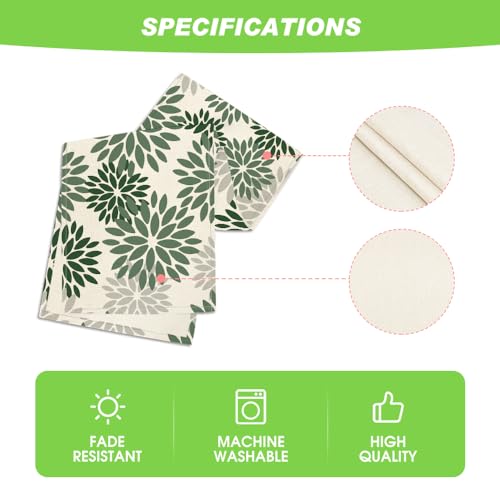 Artoid Mode Dark Green Dahlia Floral Table Runner 13x120 Inch for Home & Party Decor