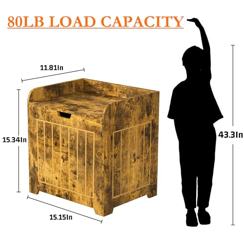 Small Wooden Cube Storage Organizer Box for Entryway and Home