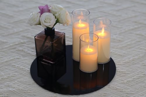 12 Pcs 10-Inch Round Mirror Centerpiece Trays - Durable Acrylic Decor