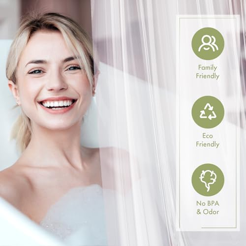 AmazerBath Clear Shower Curtain Liner 72x72 Waterproof PEVA with Magnets