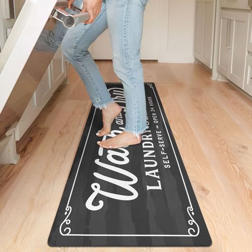 Non-Slip Laundry Room Runner Rug, 20x60 Inch Washable Farmhouse Floor Mat