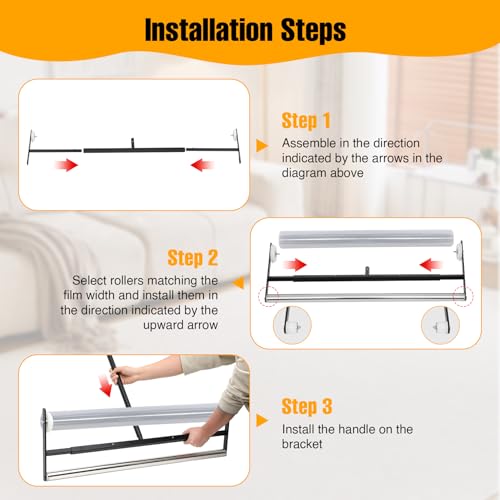 Adjustable Carpet Protection Film Applicator for 27, 36, and 48-inch Rolls
