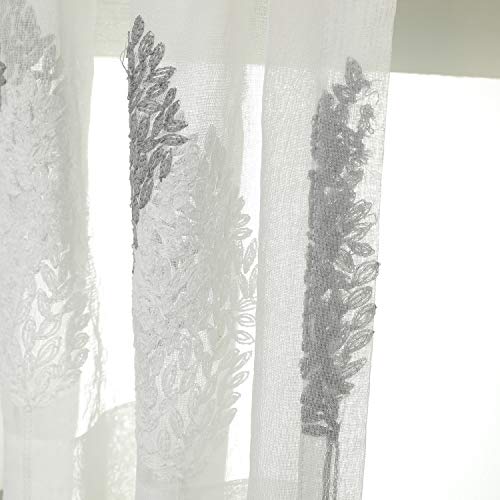 Leaf Pattern Tier Curtain & Valance Set – 3 Panels for Kitchen