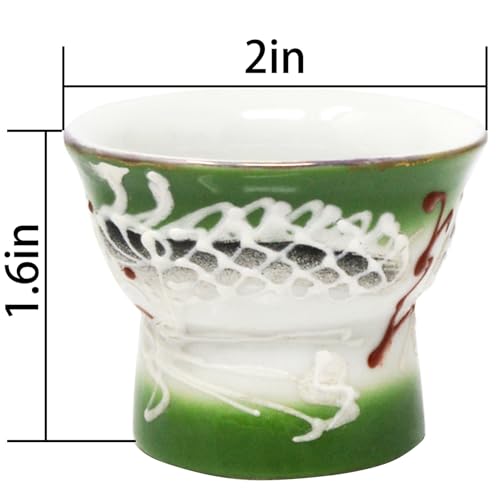 Set of 6 Ceramic & Glass Sake Cups - Japanese Tea & Drinkware Gift Set
