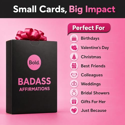 Bold Badass Affirmation Cards for Women, 200 Daily Motivations - 200 Affirmations