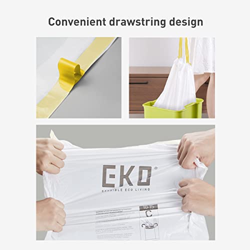 21 Gallon Extra-Strong Drawstring Trash Bags - 60 Count Roll, White