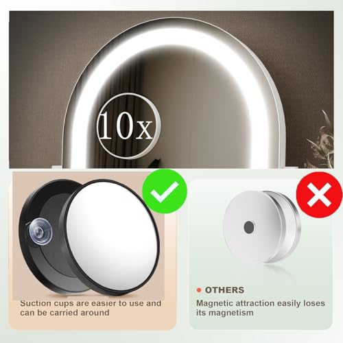 Gvnkvn Arched 17.2 in Lighted Makeup Mirror, 10X Magnifiers