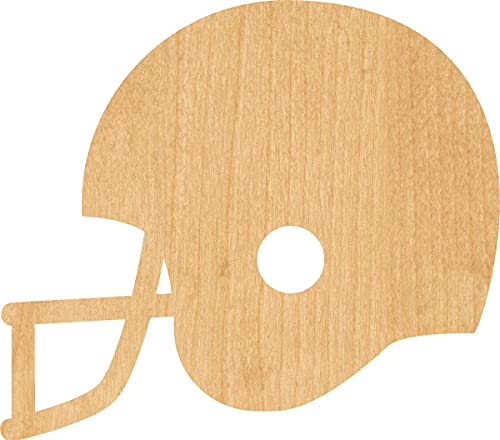 Football Helmet Wooden Cutout - 4 Inch Baltic Birch Craft Shape