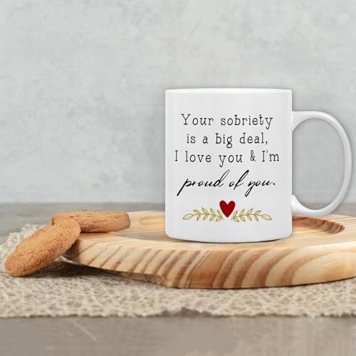 Sobriety Gifts Coffee Mug - Inspirational Sober Tea Cup for Women Men, 11oz Ceramic