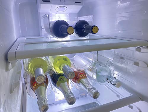 Stackable Wine Rack and Water Bottle Organizer for Fridge, Set of 2