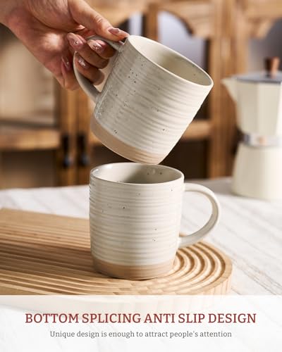 Famiware Constellation-Beige Coffee Mug Set of 6, 13oz Ceramic Cups with Handle