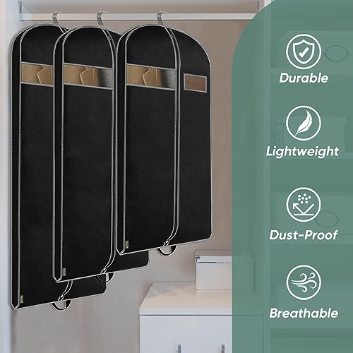 43-Inch Breathable Garment Bag with Shoe Compartment for Travel and Closet