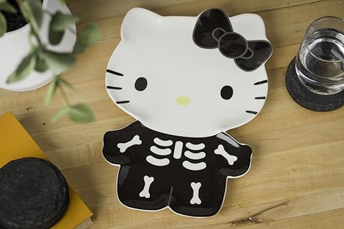 Hello Kitty Skeleton Halloween Ceramic Plate - Shaped Decorative Dish