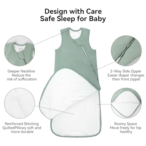 Bamboo Baby Sleep Sack 1.0 TOG Wearable Blanket 6-12 Months (2-Way Zipper)