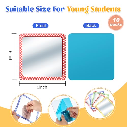 10-Pack 6x6 Shatterproof Acrylic Mirrors for Crafts and Kids DIY Projects