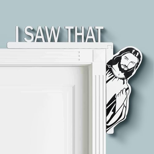 LGFMGWH White Jesus Door Sign - Funny Christian Home Decor, Right Corner