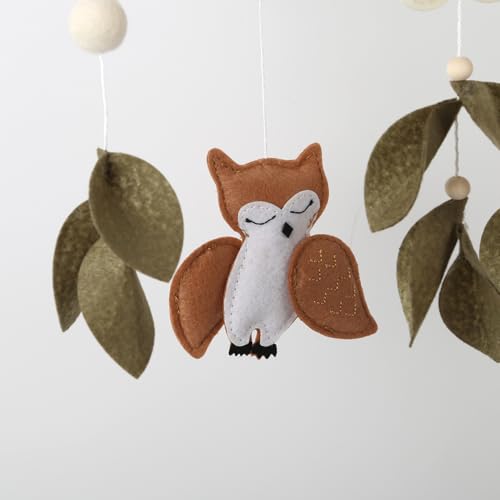 Handmade Woodland Animal Baby Mobile - Felt Squirrel Owl Deer Nursery Decor