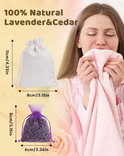 26 Pack Cedar and Lavender Sachet Bags for Closets and Drawers