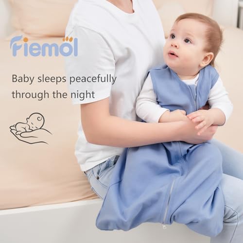 100% Cotton Baby Sleep Sack 3-Pack - 0.5 TOG Wearable Blanket with 2-Way Zipper