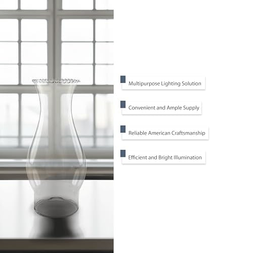 3" x 8.5" Clear Glass Oil Lamp Replacement Chimney - Crimp Top Design