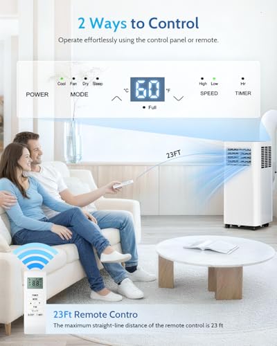 8,000 BTU Portable Air Conditioner 3-in-1 AC Unit with Remote and Window Kit