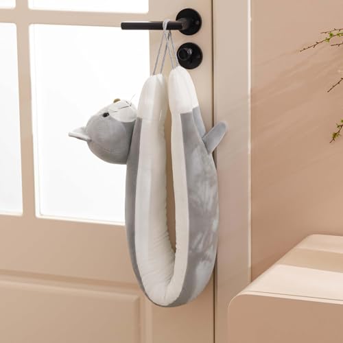 38-Inch Weighted Door Draft Stopper - Gray Cat Air & Noise Blocker
