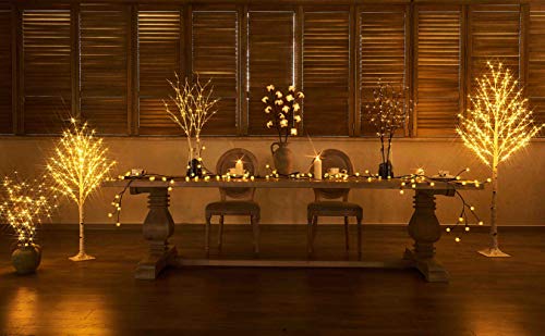 4FT Lighted Birch Twig Tree with 200 LED Fairy Lights for Holiday Decor