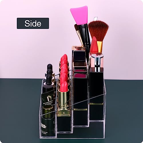 MOSIKER Clear Lipstick Organizer with 24 Slots, Vanity Makeup Storage